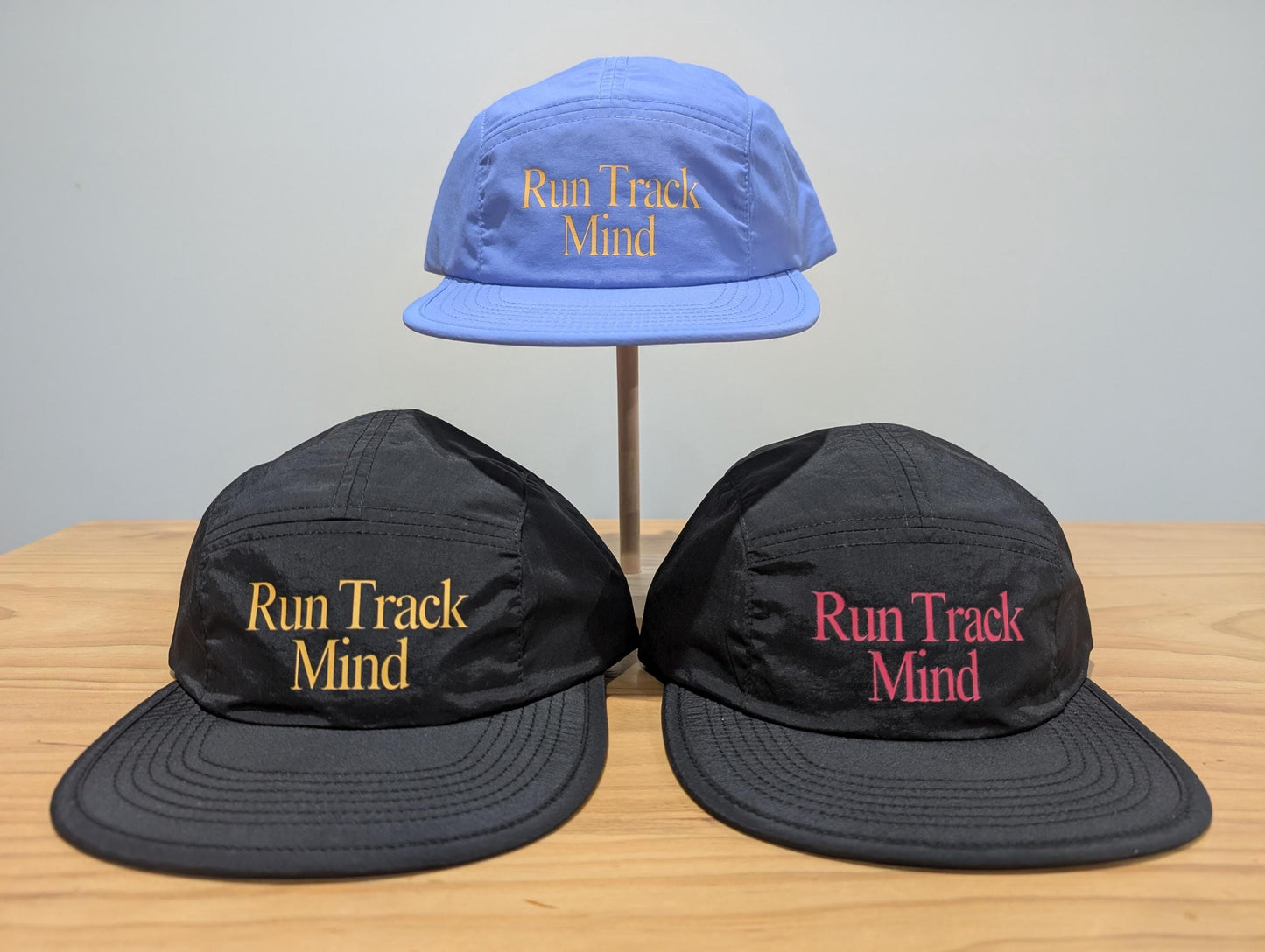 Retro Running Hat Pink – Recycled Nylon 5 Panel Cap – Run Track Mind Performance Headwear – Unisex Sportswear – Eco Friendly Jogging Gear
