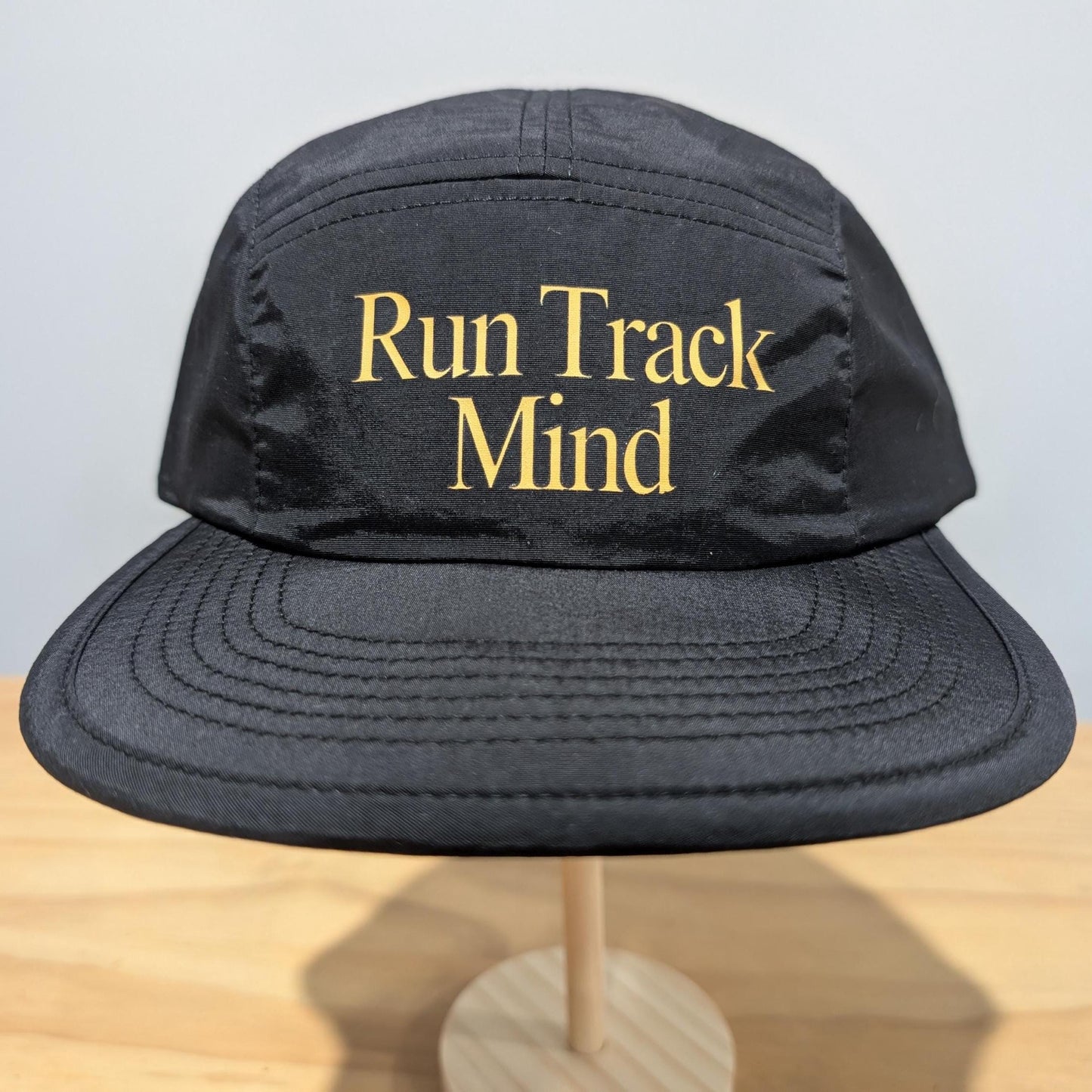 Retro Running Hat – Recycled Nylon 5 Panel Cap – Vintage Style Run Track Mind Headwear – Logo Performance Hat – Eco Friendly Sportswear
