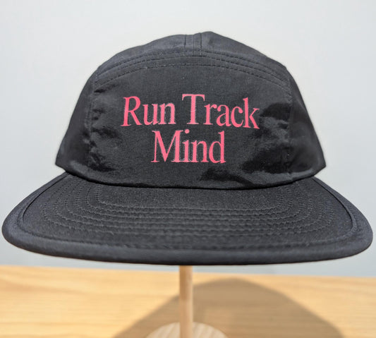 Retro Running Hat Pink – Recycled Nylon 5 Panel Cap – Run Track Mind Performance Headwear – Unisex Sportswear – Eco Friendly Jogging Gear