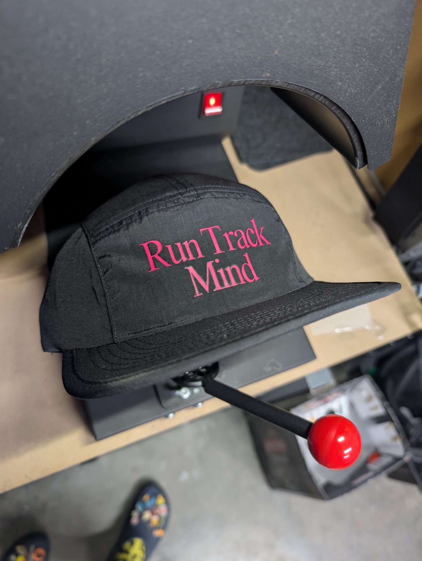 Retro Running Hat Pink – Recycled Nylon 5 Panel Cap – Run Track Mind Performance Headwear – Unisex Sportswear – Eco Friendly Jogging Gear